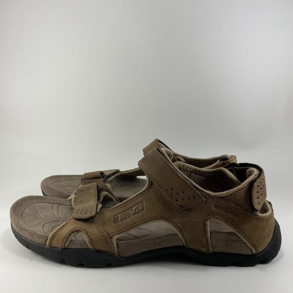 Teva Fossil Canyon Hiking Leather Active Sandals Brown Leather 6101 Mens Size 12 - Picture 4 of 9